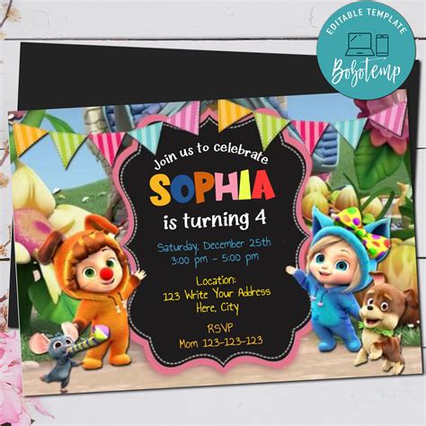 Editable Dave and Ava Birthday Party Invitations Digital File | Createpartylabels