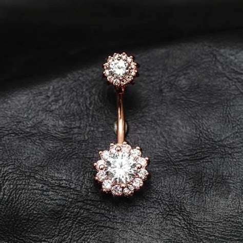 Sparkle Flower Zircon Belly Button Ring – JennySweety