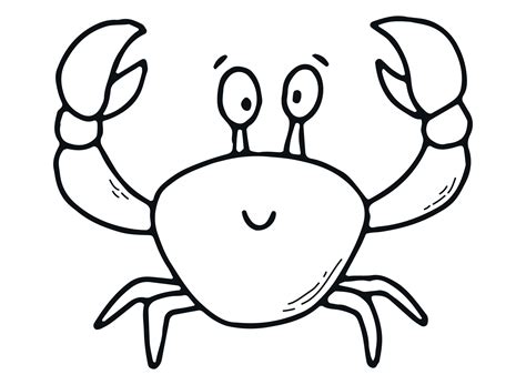 cute hand drawn crab for kids coloring sheets, books, prints, cards ...