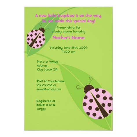 Pink Ladybug Baby Shower or Birthday Invitation | Zazzle