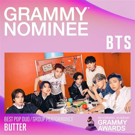 BTS Receives 2nd GRAMMY Nomination For Best Pop Duo/Group Performance ...