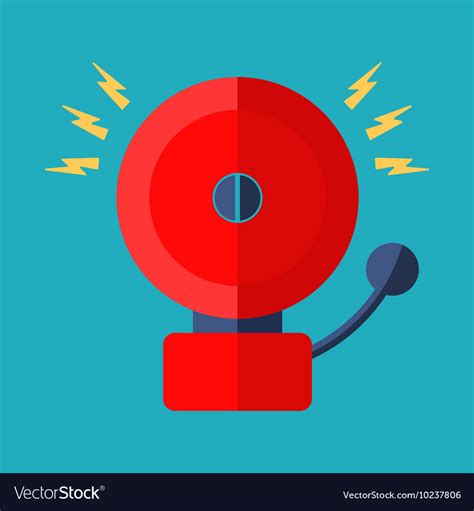 Red ringing alarm bell in retro style Royalty Free Vector