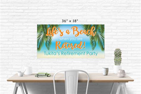 Beach Retirement Banner, Happy Retirement Banner, Life's a Beach R – So ...