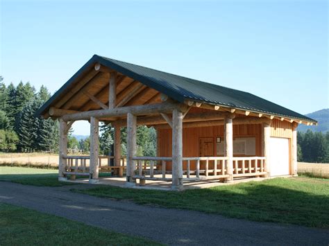 Back Yard Pavilions Shelters Gazebos | Large Log Pavilion at Cemetery in Oregon | Outdoor ...