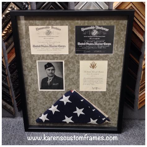 Military Memorabilia with Flag in Shadow Box Display - Custom Design ...