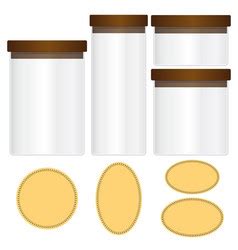 Jars with labels Royalty Free Vector Image - VectorStock