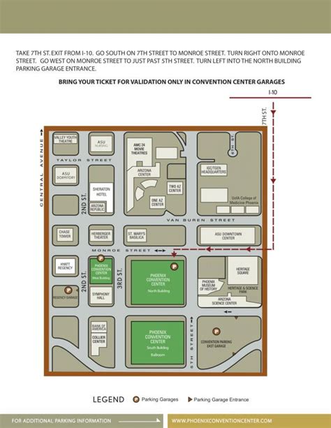 Phoenix convention center map - Map of Phoenix convention center (Arizona - USA)