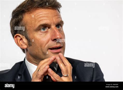 Paris, France. 22nd June, 2023. French president Emmanuel Macron ...