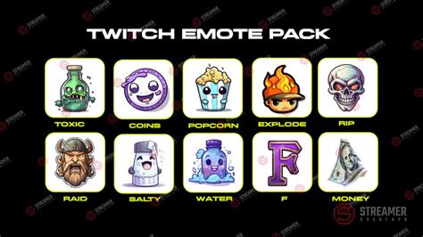 Twitch Emotes pack 2 - 10x Emotes - Streamer Overlays