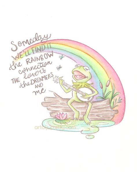 Kermit the Frog Rainbow Connection Painting Print the - Etsy