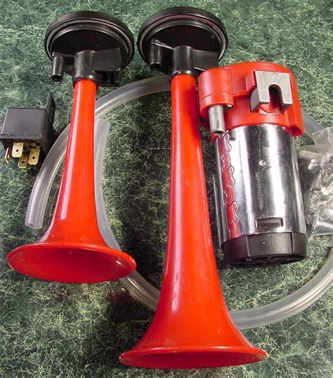 Dual / Twin 12 Volt AIR HORNS auto Semi Car Truck Horn siren Very Loud ...