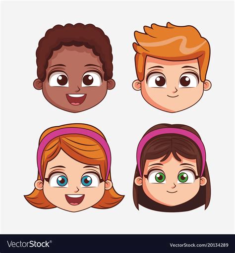 Children face cartoon Royalty Free Vector Image