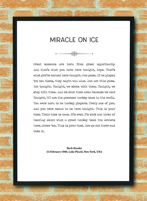 1980 Miracle on Ice Herb Brooks Speech Miracle Hockey - Etsy