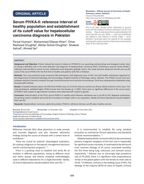 (PDF) Serum PIVKA-II: Reference Interval of Healthy Population and ...