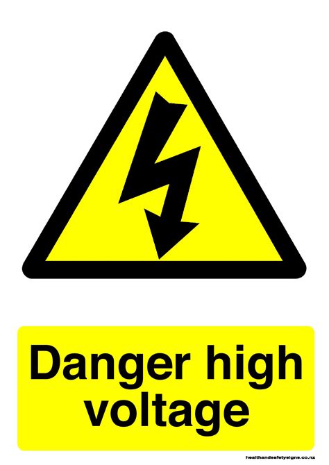 Danger high voltage warning sign - Health and Safety Signs