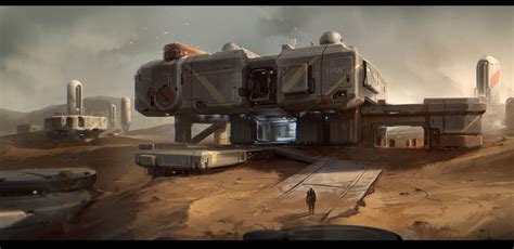 Another outpost - personal theme/project. | Environment concept art, Building concept, Sci fi ...