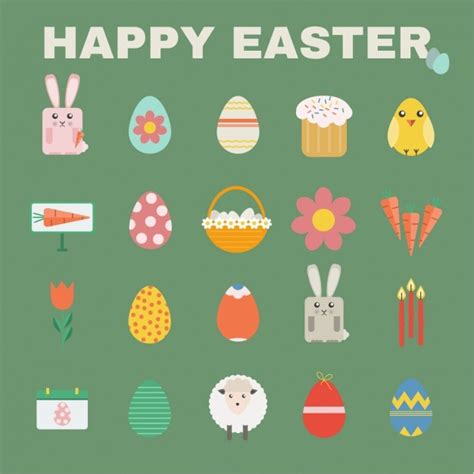 Free Vector | Easter icons collection