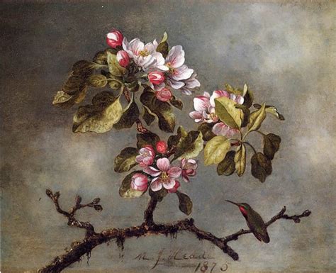 Martin Johnson Heade Apple Blossoms and Hummingbird Painting | Best ...