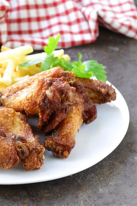 Fried Chicken Wings with Sauce Stock Image - Image of barbecue, fried ...