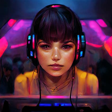 beautiful spanish female DJ gaming computer set up f d931d1a6 8368 88cb 9881 a08f98f3 Painting ...