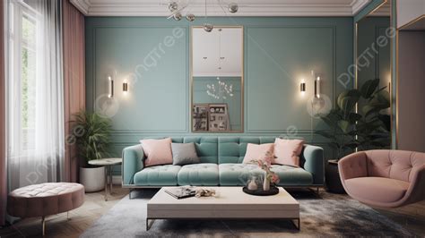 Living Room Pink Blue Cute Background, Living Room, Background, Sofa ...