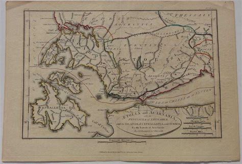 Mawman: Antique Map of Aetolia & Acarnania Greece, 1791