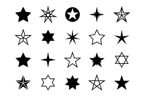 Star shapes set. Different stars | Illustrations ~ Creative Market