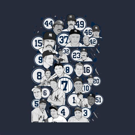 New York Yankee legends collage - Sports - T-Shirt | TeePublic