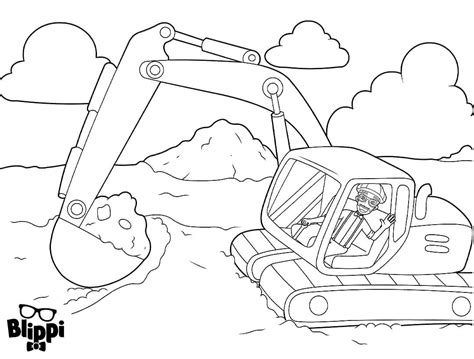 Blippi Excavator Coloring Page Free Printable Blippi Coloring Pages | Images and Photos finder