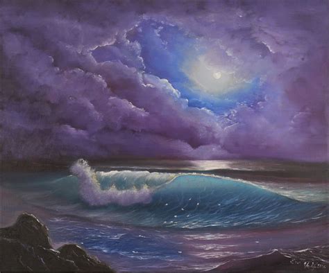 The Color of the Night, Ocean Wave Painting, Sea | Artfinder