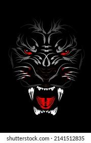 This Scary Lion Face Art Stock Illustration 2141512835 | Shutterstock