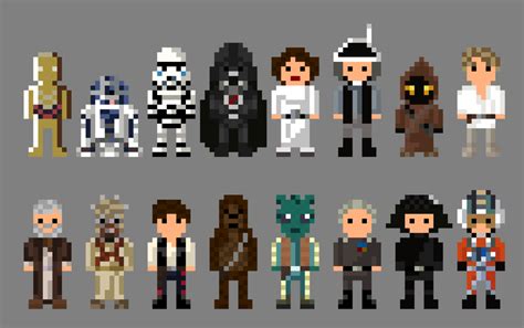 Star Wars A New Hope Characters 8 bit by LustriousCharming | Star wars empire, Pixel art, Star ...