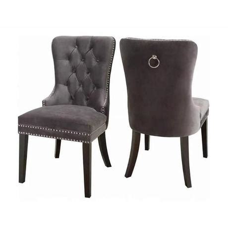 GREY VELVET DINING CHAIR - Trails End Furniture