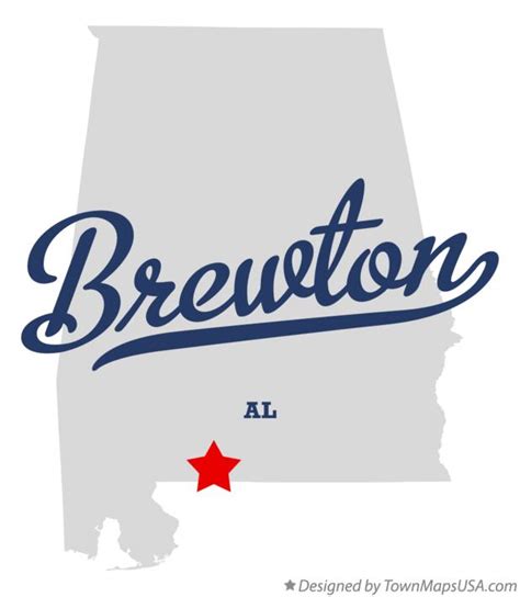 Map of Brewton, AL, Alabama