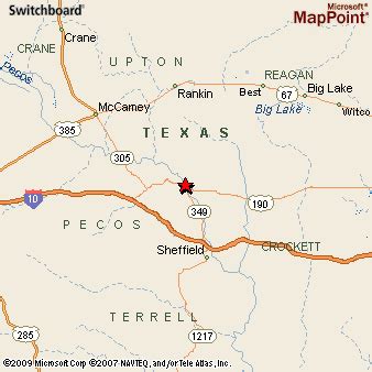 Iraan, Texas Area Map & More