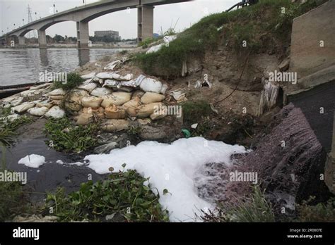 River pollution05-05-2023 dhaka bangladesh shitalakshya river is ...