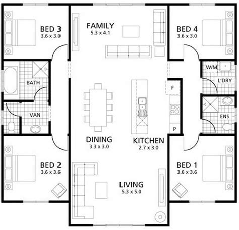 4 Bedroom Floor Plan 1 Story | www.resnooze.com