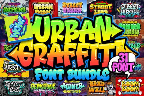 30+ Urban Graffiti Font bundle | Creative Market