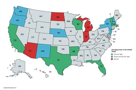 Surrogacy laws in The United States : MapPorn