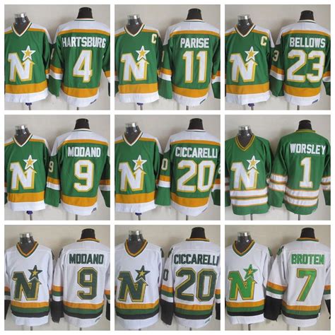 2021 Vintage Minnesota North Stars Hockey Jerseys 1 Gump Worsley 9 Mike ...