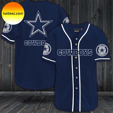 Personalized Dallas Cowboys Blue White Baseball Jersey - Kaiteez