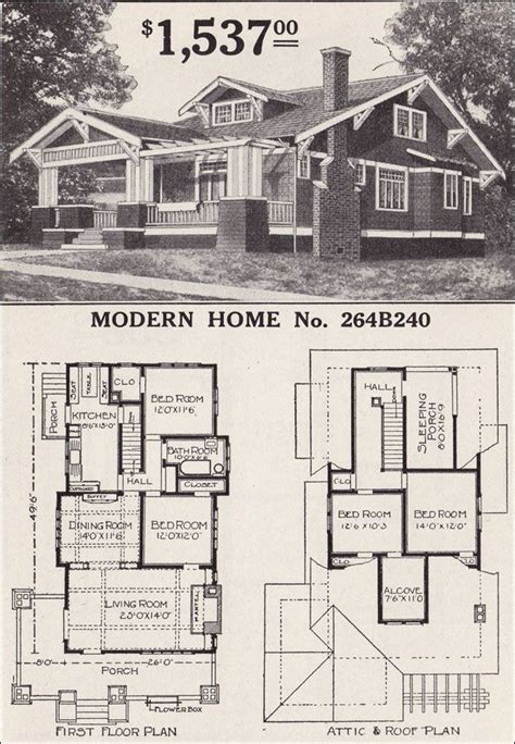 Sears Craftsman-style House - Modern Home 264B240 - The Corona - 1916 Bungalow Home Plan ...