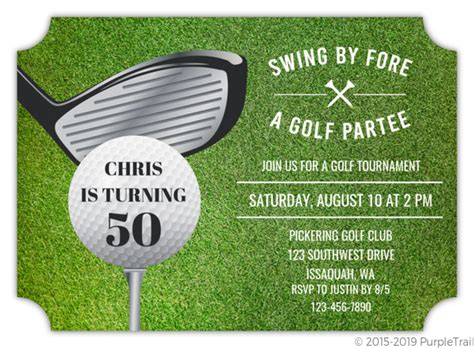 Driver Swing Golf Birthday Party Invitation | Golf Party Invitations