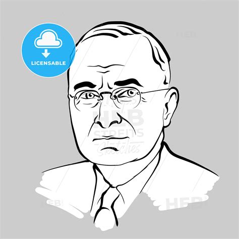 Harry S. Truman Modern Vector Drawing - HEBSTREITS