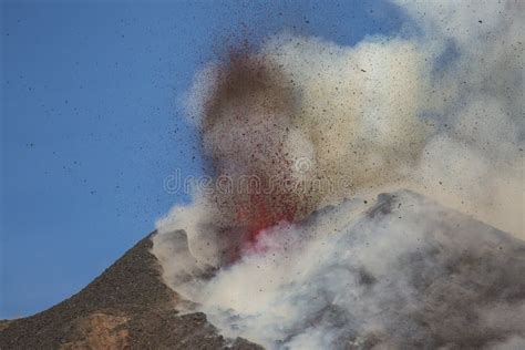 Spectacular Volcano Etna Eruption ,Sicily , Italy Stock Photo - Image of background, eruption ...