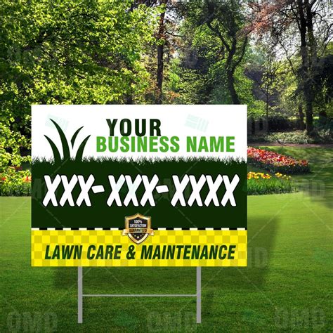 Lawn Care Yard Signs Personalized Landscaping Entrepreneur Custom Yard Signs Digital File Only ...