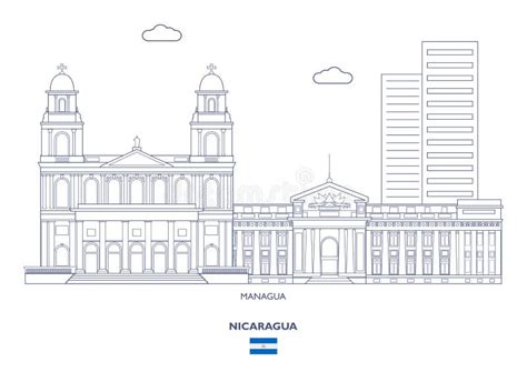 Linear Nicaragua Map Icon from Countrymaps Outline Collection. Thin Line Nicaragua Map Vector ...