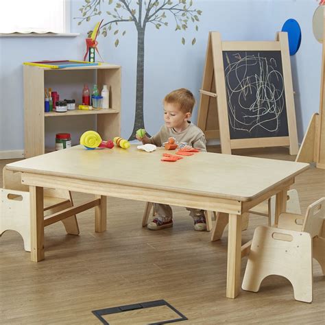 Natural Wooden Folding Early Years Table | Nursery furniture, Furniture ...