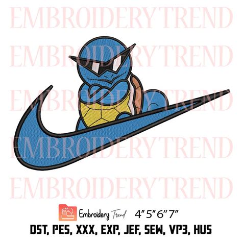 Squirtle Pokemon Cool Embroidery Design File