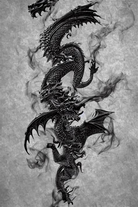 Dragon made out of smoke, smoke art, intricate | Stable Diffusion